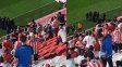 VIDEO: hinchas de Unión, a las trompadas en la platea alta antes del partido