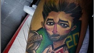 El tatuaje con la imagen de Milton Casco.&nbsp;