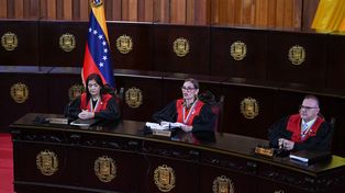 El máximo tribunal de Justicia venezolano con su presidenta, Caryslia Rodríguez, en el centro.