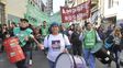Marcha. El jueves pasado Amsafé Rosario se movilizó con ATE en reclamo de reapertura de las paritarias.
