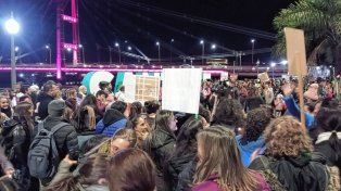 Una multitud de prestadores marcharon hacia el Puente Colgante por la crisis en el sistema de discapacidad