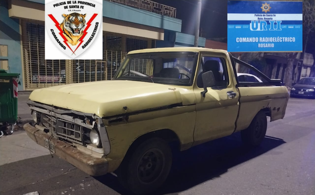 La camioneta en la que se movían los ladrones. 
