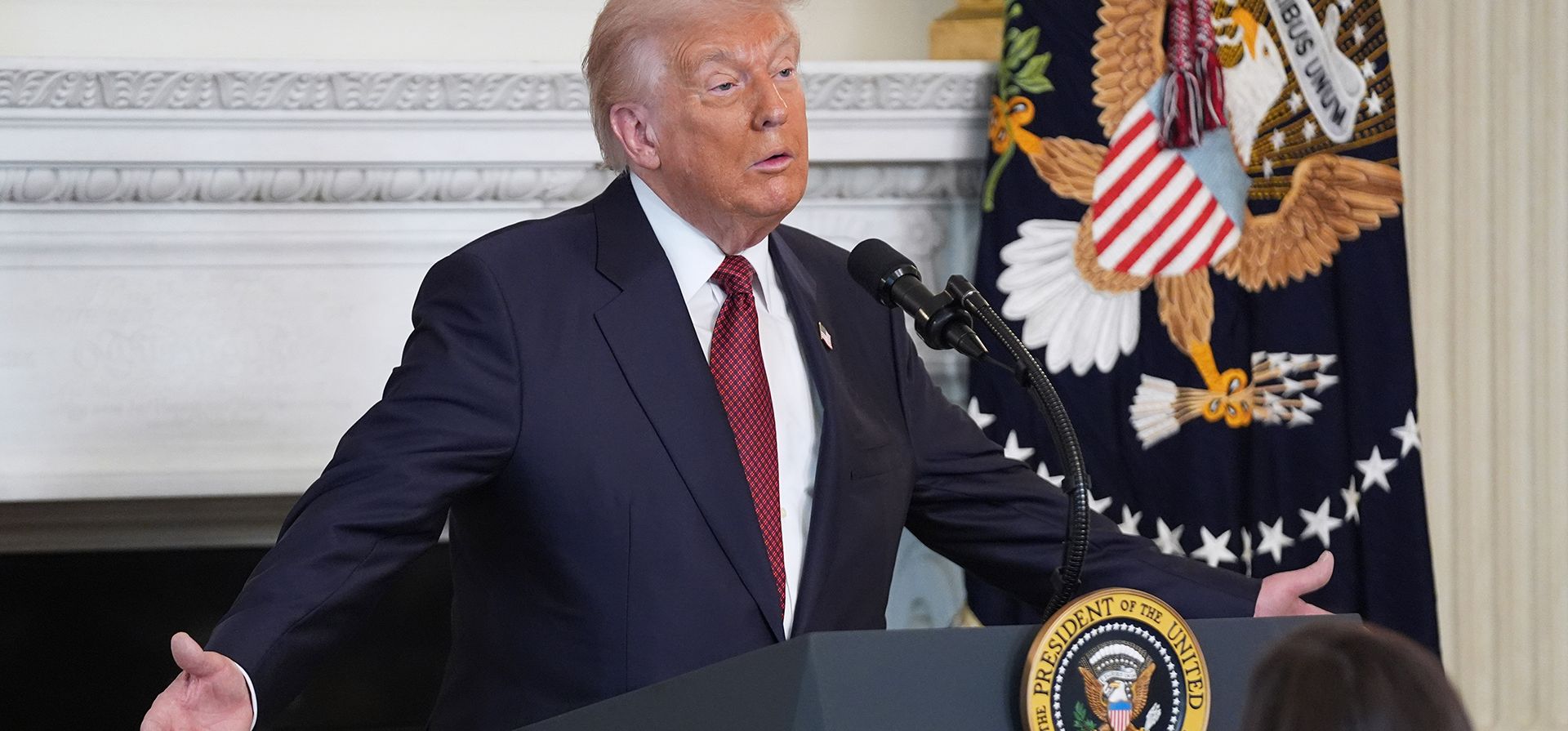 El presidente Donald Trump pronuncia un discurso durante un desayuno con senadores y congresistas republicanos en el Comedor de Estado de la Casa Blanca, el miércoles 5 de noviembre de 2025, en Washington. (Foto AP/Evan Vucci) El presidente Donald Trump pronuncia un discurso durante un desayuno con senadores y congresistas republicanos en el Comedor de Estado de la Casa Blanca, el miércoles 5 de noviembre de 2025, en Washington. (Foto AP/Evan Vucci)