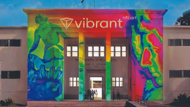 Fachada. Vibrant Rosario, la muestra de NFTs que se realiz&oacute; en el Museo Castagnino.