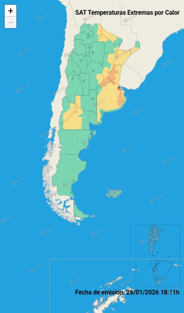 SMN mantiene alertas naranja y amarillo por altas temperaturas para la región