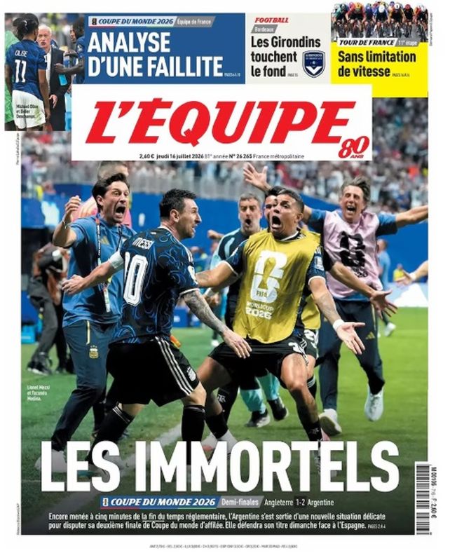 Triunfo de Argentina: las portadas de los principales diarios del mundo