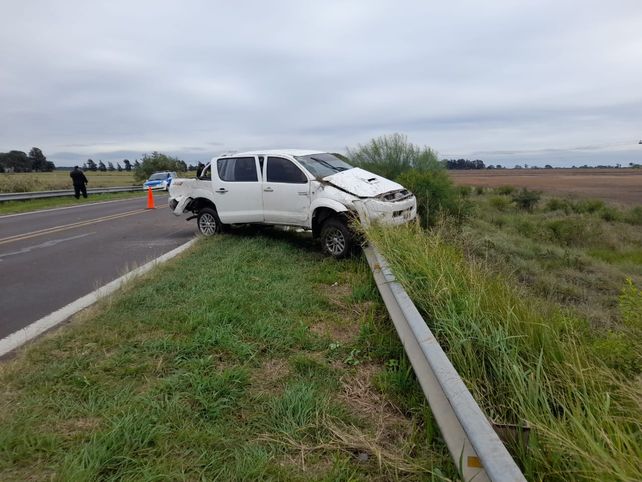 La Hilux accidentada en Las Garzas que venía a la Vía Honda con casi media tonelada de marihuana.&nbsp;
