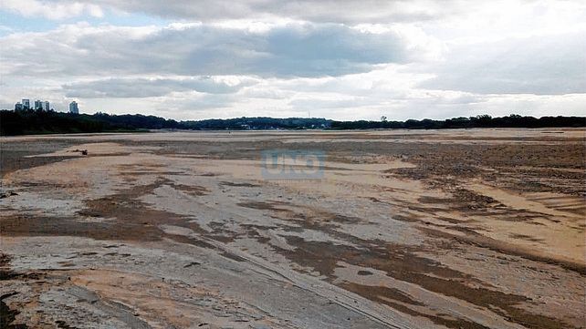 Bajante: grupo de canotaje cruzó el río Paraná caminando