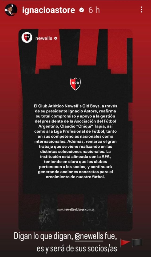 Newells, en la búsqueda del buen diálogo y con total apoyo a los popes de la AFA
