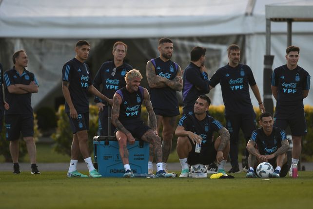 Los jugadores de la selección