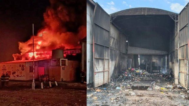 Se incendió la planta de clasificación de residuos de Urdinarrain