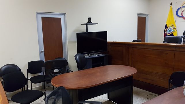 Desde esta sala los acusados siguieron las primeras jornadas del debate