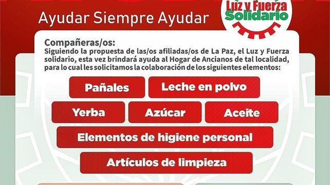 Luz y Fuerza: Actividades en la seccional La Paz