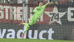 Ramiro Macagno mantuvo el arco en cero ante Independiente Rivadavia en la fecha pasada en el Coloso. Ya lo había hecho en la visita a Barracas.