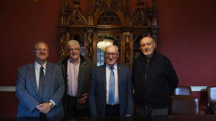Ellena, Giordano, Pangia y Bearzotti, destacaron el rol social del grupo.