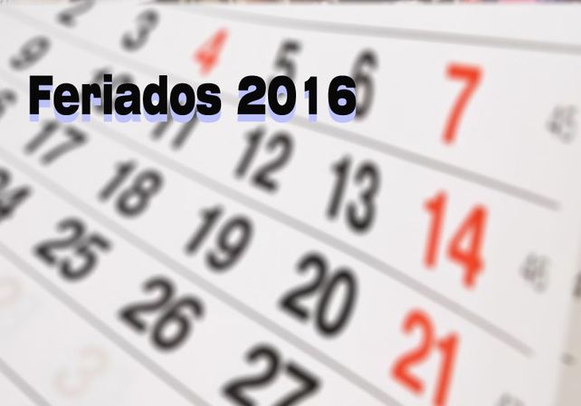 Calendario 2016: habrá 17 feriados y nueve fines de semana largos