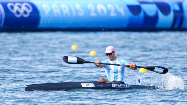 Agustín Vernice fue el segundo mejor tiempo del día en la clasificación de K1 1000 metros de canotaje.