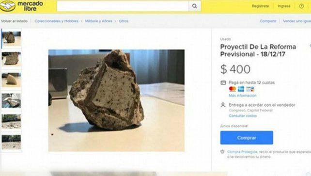 Venden las piedras usadas en los incidentes durante la Reforma Previsional