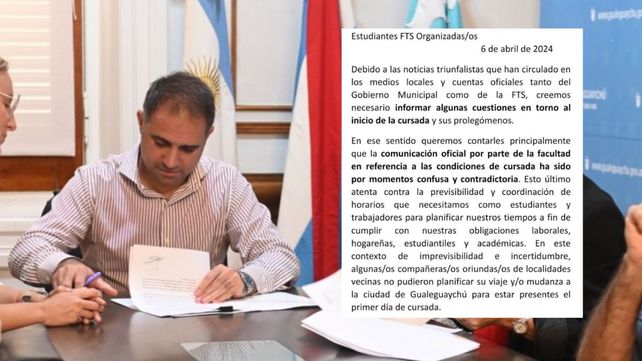 Estudiantes de la Facultad de Trabajo Social en Gualeguaychú publicaron un comunicado para expresar preocupación por sus condiciones de cursado