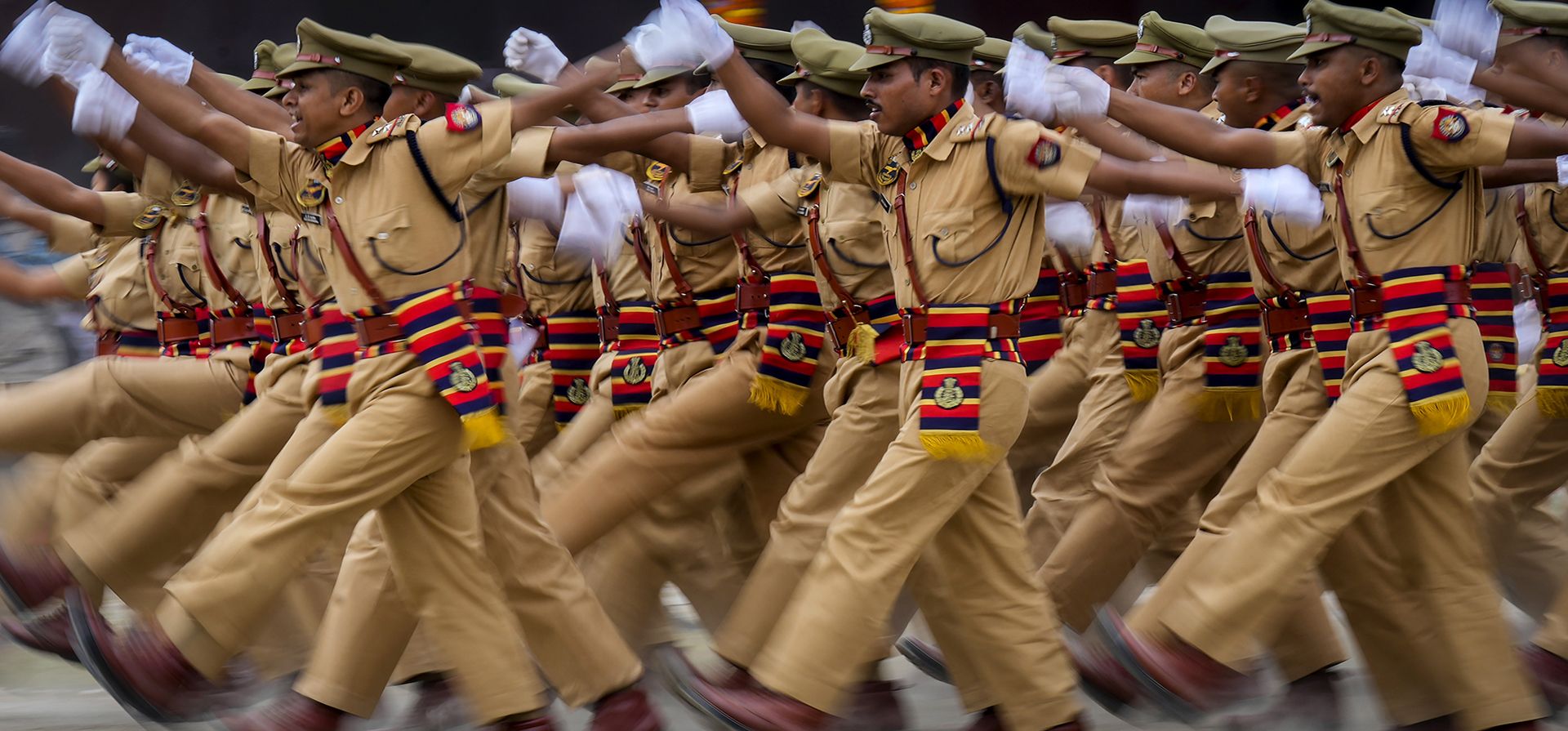 Personal de la policía de Assam participa en un desfile durante las celebraciones del Día de la Independencia del país en Guwahati, India, el jueves 15 de agosto de 2024. (Foto AP/Anupam Nath) Personal de la policía de Assam participa en un desfile durante las celebraciones del Día de la Independencia del país en Guwahati, India, el jueves 15 de agosto de 2024. (Foto AP/Anupam Nath)