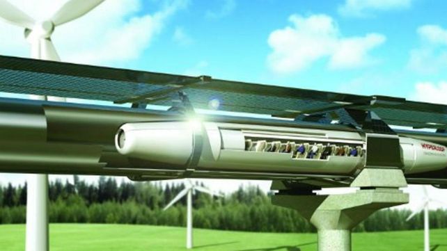 Futurista. Imagen de computadora del Hyperloop de Musk.&nbsp;