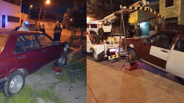 Conductor se subió a la vereda con su auto y chocó contra un árbol. Ocurrió esta madrugada en Paraná. Se retuvo el auto por alcoholemia positiva