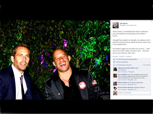 Su carta a Paul Walker