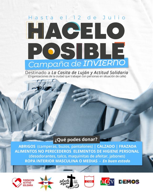 Con la llegada del frío, instituciones de la ciudad organizan una colecta para pasar el invierno