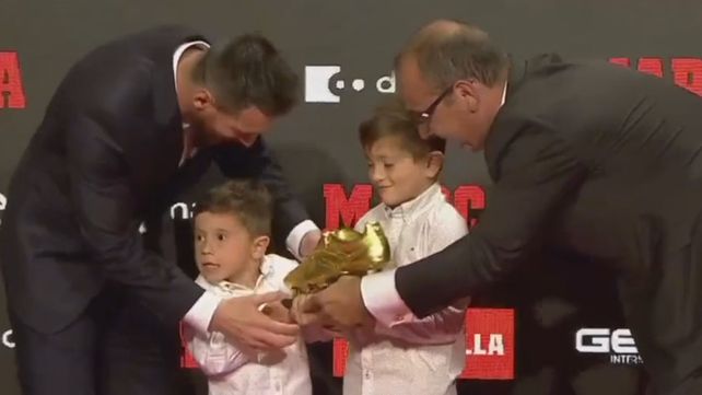El show de Mateo Messi en la gala de entrega del Botín de Oro