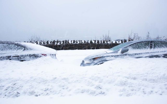 Imágenes de la histórica nevada en Nueva York