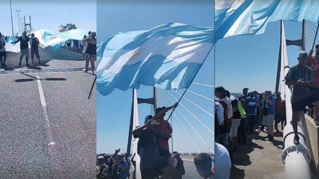 Cortaron el puente Victoria-Rosario con un Banderazo por la Soberanía