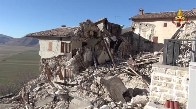 Destrozos en Castelluccio di Norcia.&nbsp;