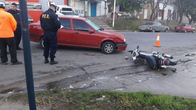 Motociclista herido