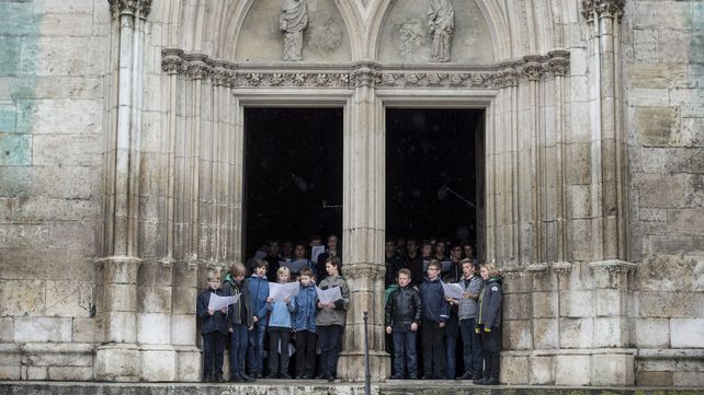 El coro de la catedral de Ratisbona durante un ensayo en 2014&nbsp;
