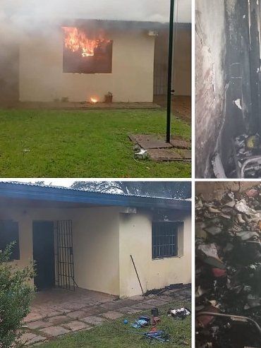Piedras Blancas: daño e incendio intencional en una escuela