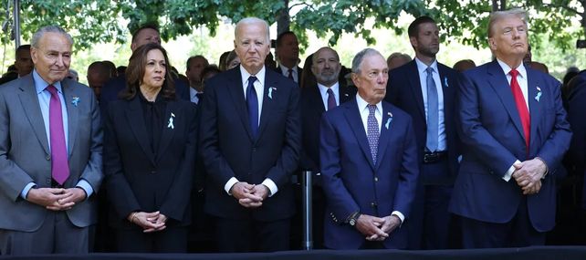 Biden, Harris y Trump juntos en el acto por el 11-S en Nueva York y tras el debate presidencial