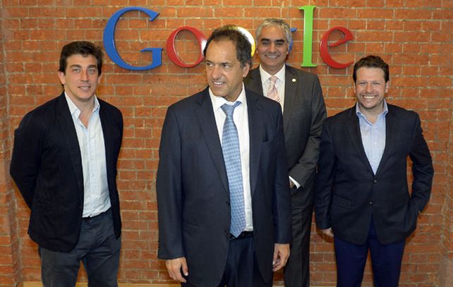 Scioli y los directivos de Google Argentina hablarno sobre inclusión digital.