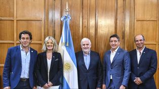 El secretario de Bioeconomía, Fernando Vilella cuando recibió a las autoridades de Inta, la semana pasada.