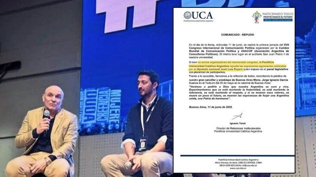 La Universidad Católica Argentina (UCA) repudió los dichos de José Luis Espert y llamó a mantener el respeto