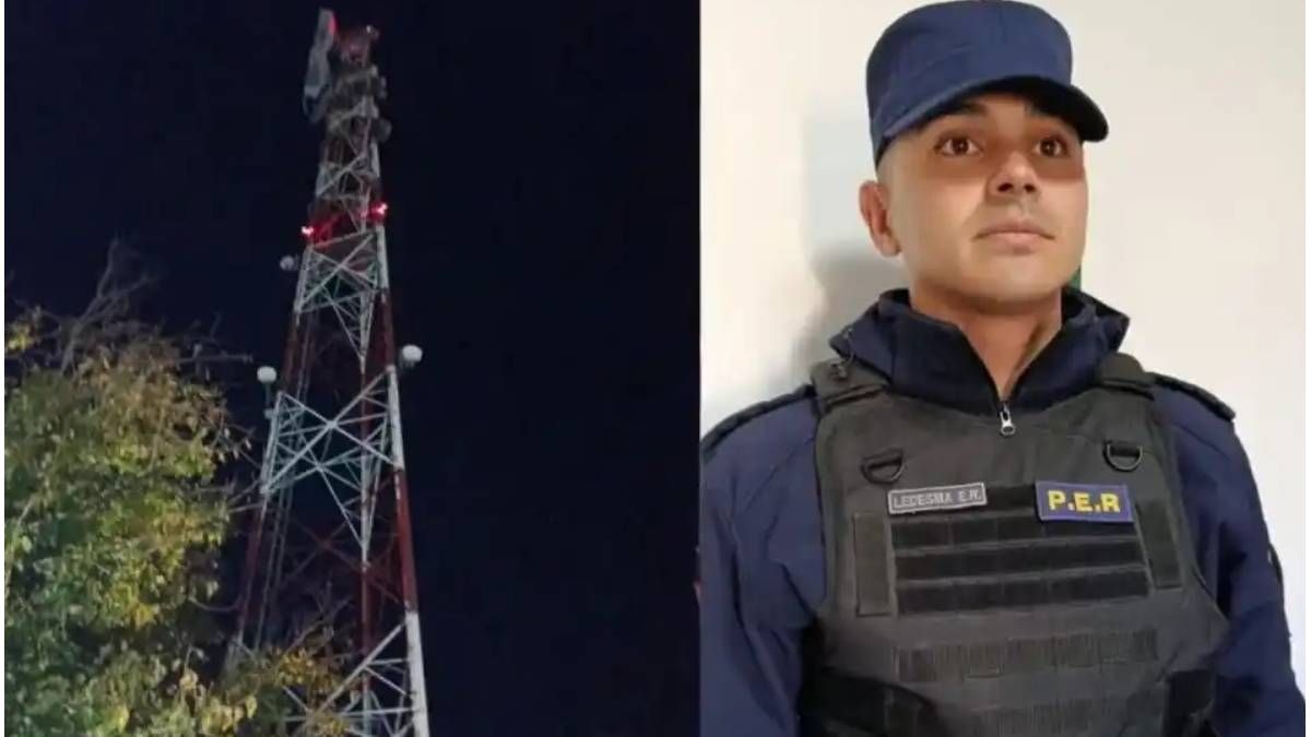 Un policía escaló una torre y convenció a un joven de descender sano y salvo en Urdinarrain