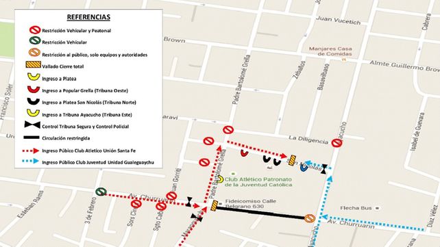 Difundieron las medidas de seguridad para el partido entre Juventud Unida y Unión