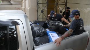 Secuestro de documentación en el Ministerio de Seguridad en Rosario, en noviembre de 2021