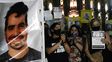 La foto del arquitecto Joaquín Pérez encabezando una de las tantas marchas en reclamo de justicia por su asesinato.&nbsp; 
