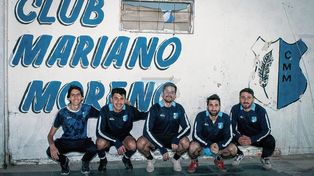 Los jugadores de Mariano Moreno en las instalaciones del club.&nbsp;