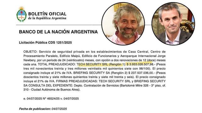 El Banco Nación le otorgó un contrato multimillonario a una empresa ex propiedad de Martín Menem que ahora es propiedad de su hermano Adrián Menem