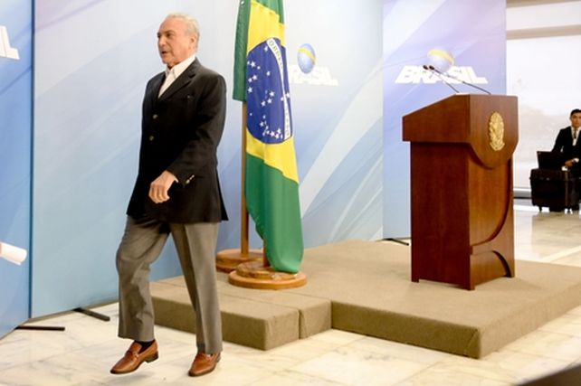 De salida. El presidente interino brasileño puede verse forzado a renunciar en cualquier momento.