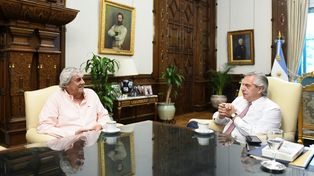 El presidente Alberto Fernández recibió en su despacho de la Casa Rosada a Sergio Romero