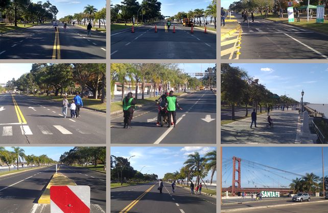Tras 64 días de aislamiento, los santafesinos volvieron a caminar por la costanera de una forma inusual