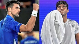 El serbio Novak Djokovic dejó en el camino a Tomás Etcheverry en el Abierto de Australia.