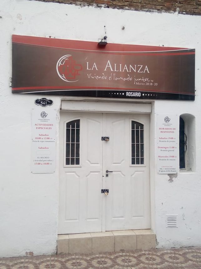 El frente del templo evangelista asaltada ayer.&nbsp;